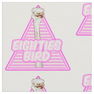 Ostrich Eighties Bird Stof