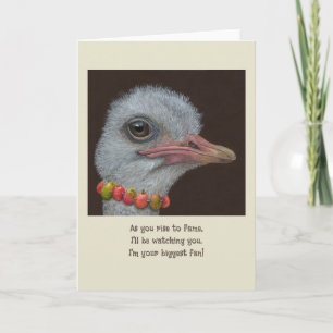 Ostrich fan card bedankkaart