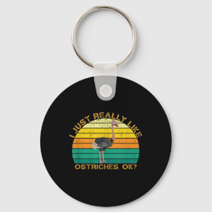 Ostrich Funny Animal Quote met vorm Desi Sleutelhanger