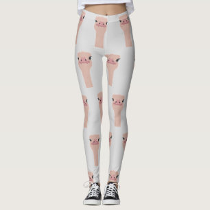 Ostrich grappig gezicht leggings