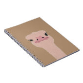 Ostrich grappig gezicht notitieboek (Rechterzijde)