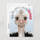 Ostrich Pun Funny Birthday Briefkaart (Voorkant / Achterkant)