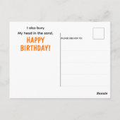 Ostrich Pun Funny Birthday Briefkaart (Achterkant)