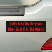 Ostrich-religie Bumpersticker (Op auto)