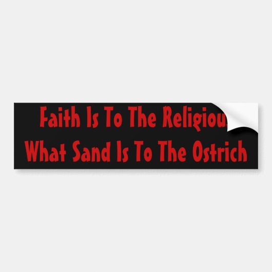 Ostrich-religie Bumpersticker (Voorkant)