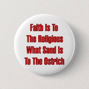Ostrich-religie Ronde Button 5,7 Cm