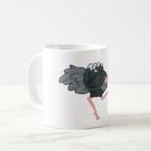Ostrich Running Koffiemok (Voorkant links)