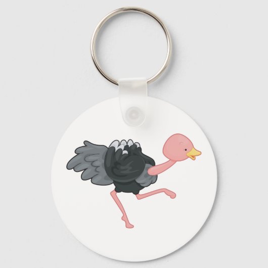 Ostrich Running Sleutelhanger (Voorkant)
