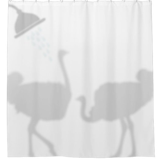 Ostrich Shadow Silhouette Shadow Buddies in Shower Douchegordijn (Voorkant)