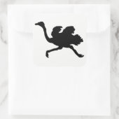 Ostrich Silhouette Vierkante Sticker (Tas)