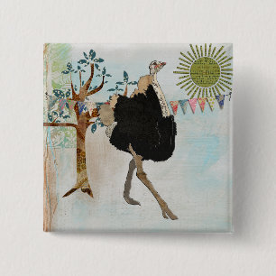 Ostrich Sunshine Button