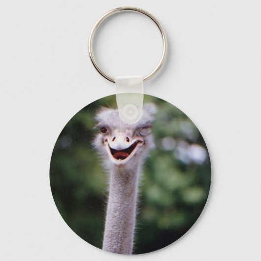 Ostrich Winking - Funny Sleutelhanger (Voorkant)