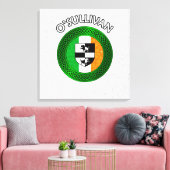 O'Sullivan Crest & Celtic Knot op Shamrock Canvas (Insitu (Woonkamer))