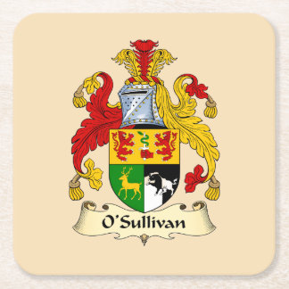O'Sullivan Familie Wapenschild Papieren Onderzette Vierkante Kartonnen Onderzetter