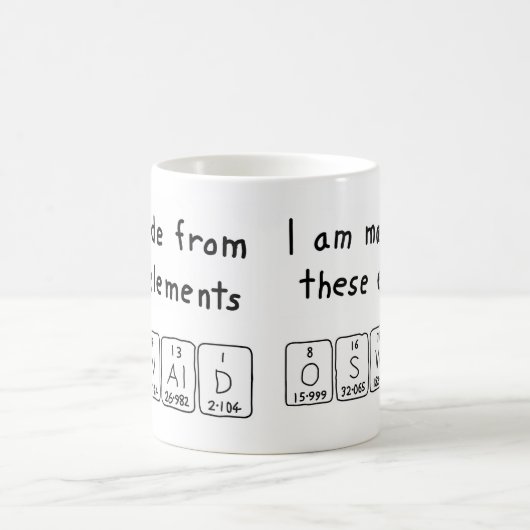 Oswald nom de table périodique mug (Centre)