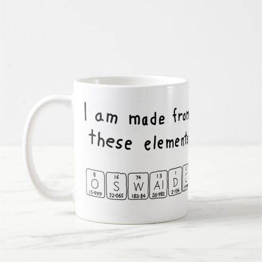 Oswaldo périodique nom de table mug (Gauche)
