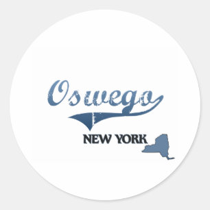 Oswego New York City Classic Ronde Sticker