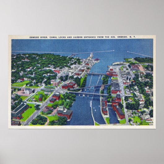 Oswego River, Locks, Harbour Entrance Poster (Voorkant)