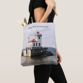 Oswego West Pierhead Light over de canvas tas (Dichtbij)