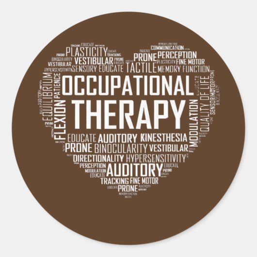 OT Occupational Therapy Heart Occupational Ronde Sticker (Voorkant)
