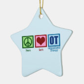 OT: Peace Love Occupational Therapy Blue Star Keramisch Ornament (Links)