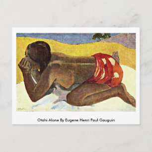 Otahi alleen door Eugene Henri Paul Gauguin Briefkaart
