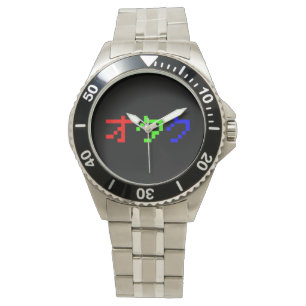OTAKU 8 Bit Pixel Japanse Katakana Horloge