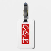 OTAKU 8-bits Pixel Japanse Katakana BLOCK Bagagelabel (Achterkant verticaal)