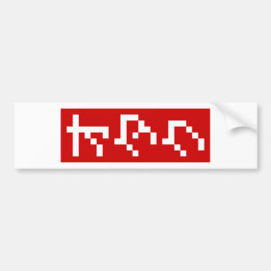 OTAKU 8-bits pixel Japanse Katakana BLOCK Verticaa Bumpersticker