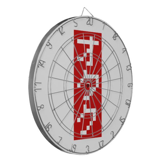 OTAKU 8-bits pixel Japanse Katakana BLOCK Verticaa Dartbord (Voorkant Links)