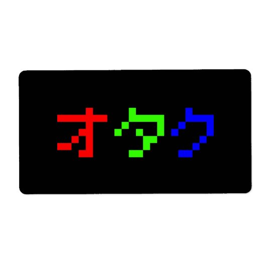 OTAKU 8-bits Pixel Japanse Katakana Etiket (Voorkant)
