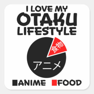 Otaku Anime Girl Manga Cosplay Ramen Japanse Gift Vierkante Sticker
