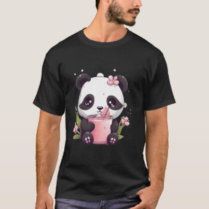 Otaku Kawaii Anime Panda Drink Boba Tea Bubble T-shirt