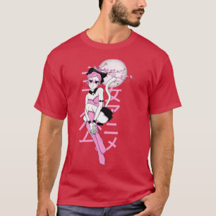 Otaku Manga Anime Girl Japanse Cherry Blossom Sak T-shirt
