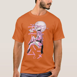 Otaku Manga Anime Girl Japanse Cherry Blossom Sak T-shirt