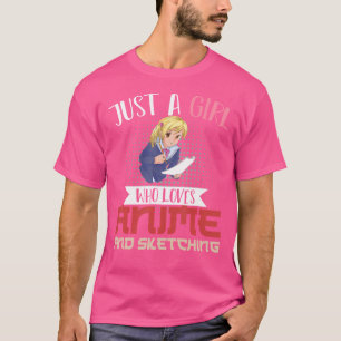 Otaku meisjes Japanse manga Doodling schetsen vrou T-shirt