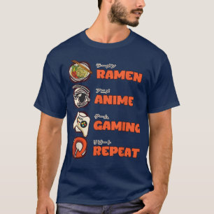 Otaku Ramen Anime Gaming Herhaal Gamer Video Games T-shirt