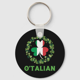 O'talian Italy Irish Saint Patricks Day Shamrock Sleutelhanger