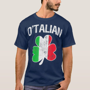 OTalian Italy Shamrock Flag Italy Pride Irish T-shirt