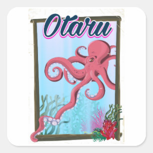 Otaru Japan Pijlinkt reisposter Vierkante Sticker
