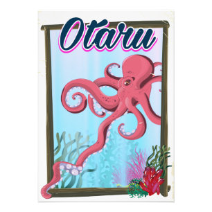 Otaru Japan Pijlinktvis reisposter Foto Afdruk