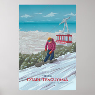 Otaru Tenguyama Japan Sneeuwsporterijen Reisposter Poster