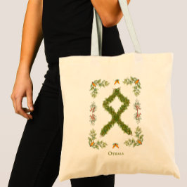 Othala Rune in Evergreen Branches Gepersonaliseerd Tote Bag