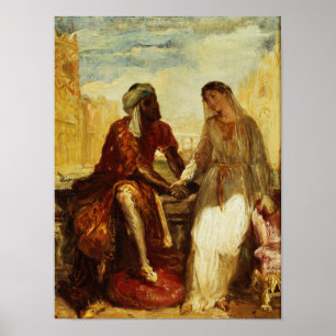 Othello en Desdemona in Venetië, 1850 Poster