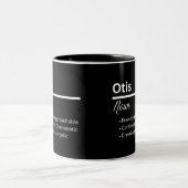 Otis Boy Name Definition Personalized Mug Tweekleurige Koffiemok (Center)