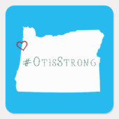 Otis Strong Rope Heart White Vierkante Sticker (Voorkant)