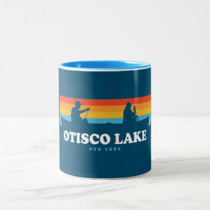 Otisco Lake New York Canoe Tweekleurige Koffiemok