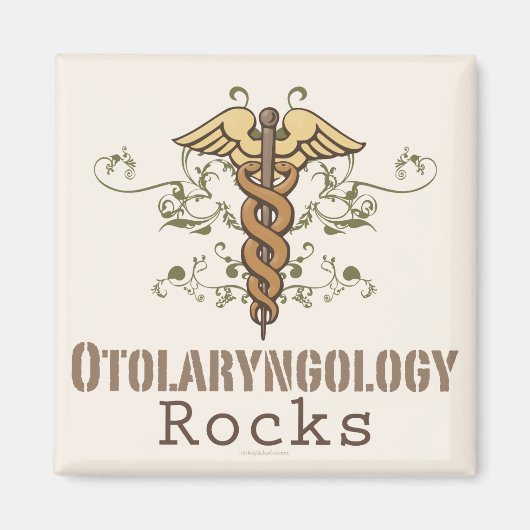 Otolaryngologie Rocks Caduceus magneet (Voorkant)