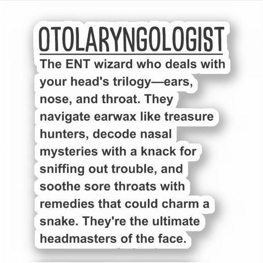 Otolaryngoloog Sticker (Voorkant)