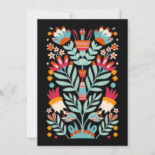 Otomi bloemenpatroon Mexicaanse bloemkunst Kaart